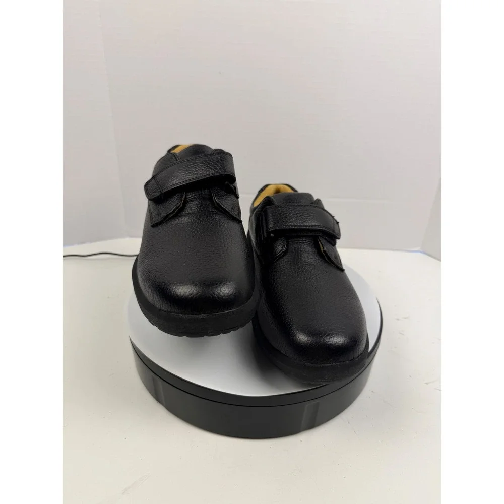 Men's Black Leather Slip-On Comfort Loafers
